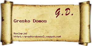 Gresko Domos névjegykártya